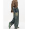 Autumn and winter vintage design sense high waisted niche straight leg jeans for women's 2023 new loose fitting wide leg pants
