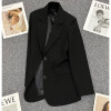 黑色西装外套女2023春秋新款高级感小个子气质显瘦修身炸街小西服