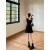 French niche black V-neck waist slimming fishtail dress son summer 2023 new style bag buttock women's wear
