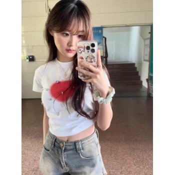 American sweet and spicy vintage denim shorts female summer Spice Girl high waisted skinny make old A-line boom pants