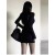 Momma style dress women's hip skirt bag black silk matching skirt Spice girls wear with the new autumn and winter women's suit