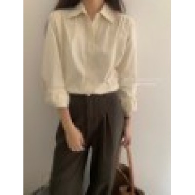 Blouses 2023 spring new style of temperament French top design sense of small shirt
