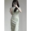 New Chinese style cheongsam daughter girl 2023 young new summer lace dress temperament high-end simple elegant