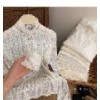 Versatile Artifact ~ Half High Neck Imitation Mink Velvet Long Sleeve Lace Undershirt Women's Autumn and Winter Fold Wear Sanded Top