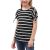 Monkey Clothing Girl's Cut Slit Sleeve Tie Knot Cuff Stripe Tunic T-Shirt Casual Pullover Top for 4-14T Kids