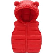 Monkey Clothing Girls Quilted Sleeveless Jacket Hooded Puffer Vest Full Zip Waistcoat Ultra Light Gilet 2-7 Years