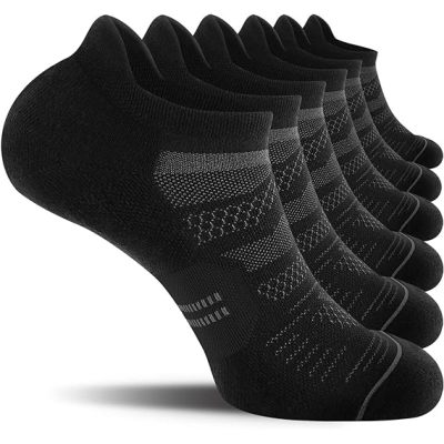 Monkey Clothing 6 Pack Men's Running Ankle Socks with Cushion, Low Cut Athletic Sport Tab Socks
