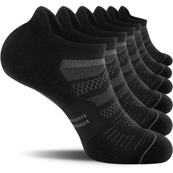 Monkey Clothing 6 Pack Men's Running Ankle Socks with Cushion, Low Cut Athletic Sport Tab Socks
