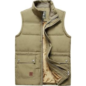 Monkey Clothing Men's Sherpa Lined Fleece Vest Winter Fishing Travel Utility Vest Gilet