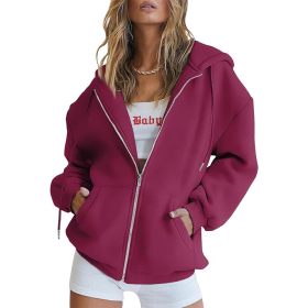 Monkey Clothing Women's Cute Hoodies Teen Girl Fall Jacket Oversized Sweatshirts Casual Drawstring Zip Up Y2K Hoodie with Pocket