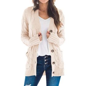 Clothing Monkey Women's Open Front Cardigan Sweaters Fashion Button Down Cable Knit Chunky Outwear Coats