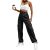 Monkey Clothing Women's High Waisted Cargo Pants Travel Y2K Streetwear Baggy Stretchy Pants with 6 Pockets Drawstring Ankle Cuffs