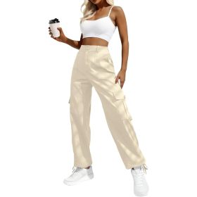 Monkey Clothing Women's High Waisted Cargo Pants Travel Y2K Streetwear Baggy Stretchy Pants with 6 Pockets Drawstring Ankle Cuffs