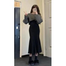 knitted fishtail skirt skirt for women fall winter