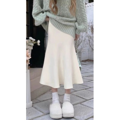 knitted fishtail skirt skirt for women fall winter