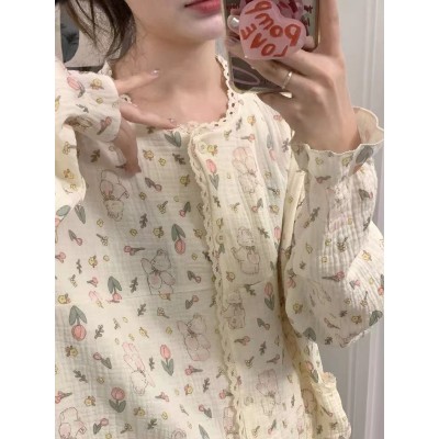 睡衣女长袖长裤