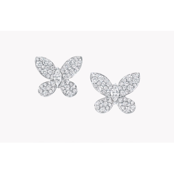 Butterfly diamond stud earrings