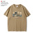 240g cotton niche  Minimalist  Vintage Trendy Wave Print T-shirt for summer