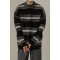 Winter Korean Style Retro Lazy Striped Sweater Men's Thick Round Neck Pullover Casual Loose Long Sleeve Knit
