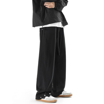 straight tube loose fitting autumn black American drape casual sports versatile pants