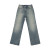 Retro Mud Dyed Wash Blue Vintage Slightly Loose Straight Tube Micro Ragged Jeans Pants