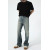 Retro Mud Dyed Wash Blue Vintage Slightly Loose Straight Tube Micro Ragged Jeans Pants