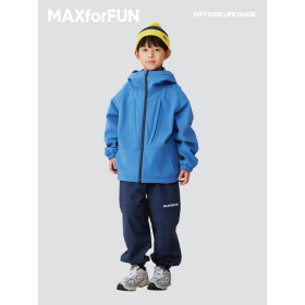 Children's windproof plush soft shell jacket waterproof for autumn and winter warmth outdoor