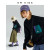 Printed Long Sleeve T-shirt Women's Autumn Loose Round Neck Panel Contrast Raglan Sleeve Top