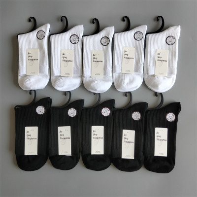 Socks Autumn and Winter Pure Cotton Antibacterial and Odor Resistant White Spring and Autumn