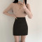 Hip wrap skirt women half body tight wrap hip skirt with high waist and slim black in autumn and winter