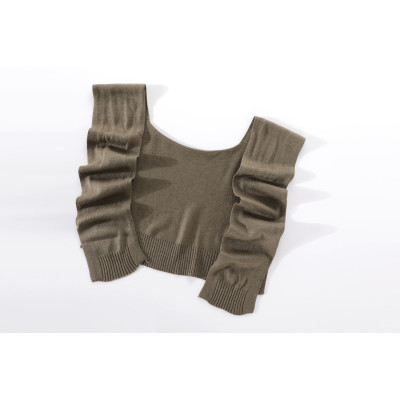 Leisure workwear Polo collar dress for women's autumn style retro waistband slimming long skirt