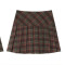 Pleated skirt women's autumn and winter velvet lace-up bow A-line tweed skirt