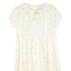 Floral dress women's summer new temperament bubble sleeve tea break skirt