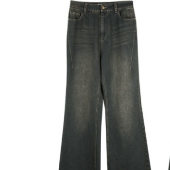 Vintage micro-cut jeans women's small high-waisted thin old horseshoe trousers flared trousers