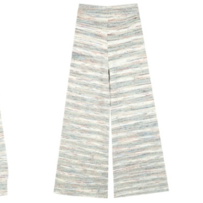 Home set rainbow strip sweater jacket women's autumn and winter knitted casual trousers lazy two-piece set