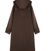 Horned tweed coat women's autumn and winter detachable hat collar coat thick