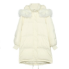 Down jacket women's winter fur collar small 90 white duck down medium and long bread jacket
