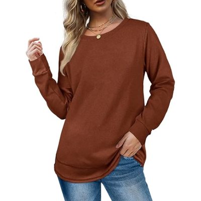 Sweatshirts for Women Crewneck Long Sleeve Shirts Tunic Tops for Leggings