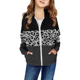 Girls Zip Up Hoodie Casual Long Sleeve Jacket Lightweight Sweatshirt with Pockets