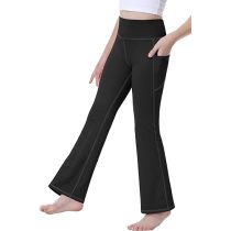 Flare Leggings High Waist Yoga Pants with Pockets Cute Preppy Clothes Girls Bell Bottom Pants Athletic Leggings
