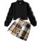 Girl's Skirt Sets Casual Winter Fall Lattice Dresses Long Sleeve Top Cute Clothes Outfit for Girls