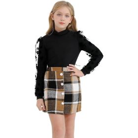 Girl's Skirt Sets Casual Winter Fall Lattice Dresses Long Sleeve Top Cute Clothes Outfit for Girls
