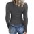 HERILIOS Women Casual Long Sleeve Tunic Tops V-Neck T Shirts Criss Cross Ribbed Casual Tee Slim Fitted Fall Blouse