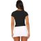Women Y2k Short Sleeve Crop Tops Round Neck Solid Slim Fit Tee Shirt Casual Workout Yoga Cropped Shirt Top
