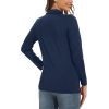 TACVASEN Women's Golf Polo Shirts Long Sleeve UPF 50+ Sun Protection 3-Button Collared Shirt Quick Dry Tennis Tops