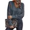 Trendy Queen Womens V Neck Puff Lace Long Sleeve Crochet Hollow Out Long Sleeve Shirts Sexy Casual Tunic Tops Loose Blouses