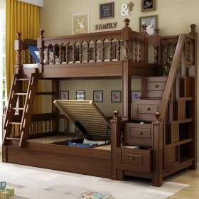 Children's Up and Down Solid Wood European Style