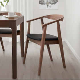 Walnut grain back chair