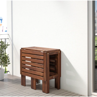Appleno Outdoor Folding Table in Brown Paint