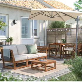 Namari 3 person outdoor sofa with armrest
